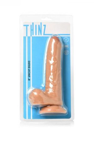 Thinz Uncut 7.3 In. Dildo With Balls Light