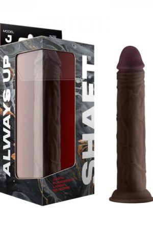 Shaft Model J Liquid Silicone 9.5 In. Dildo Mahogany