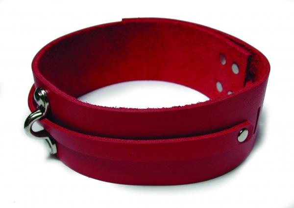 Bondage Basics Leather Collar Red