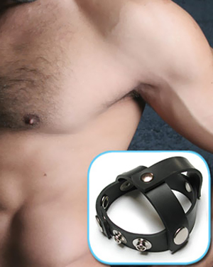 KinkLab Cock and Ball Harness, Rubber