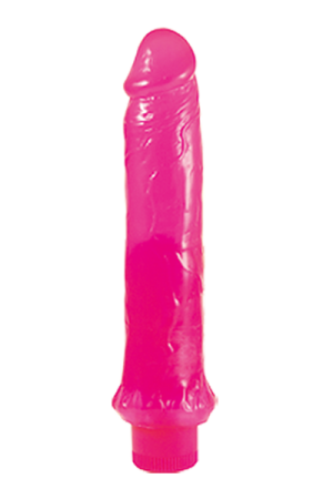 8" Vibrating Jelly Dong Case of 6- Pink