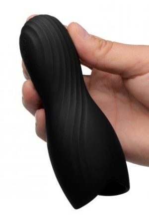 Vibrating Rechargeable Penis Pleaser Black