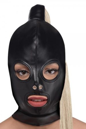 Blonde Ponytail Bondage Hood