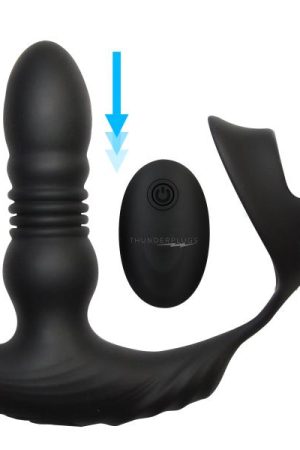 Thrusting Vibrator With Cock And Ball Ring And Remote