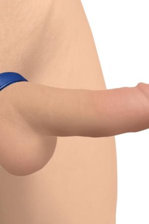 Velcro Leather Cock Ring - Blue