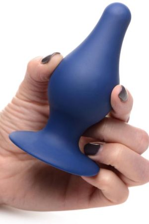 Squeezable Tapered Large Anal Plug - Blue
