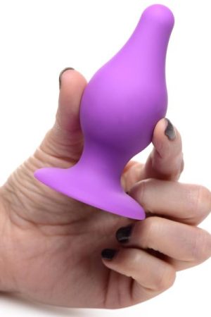 Squeezable Tapered Medium Anal Plug - Purple