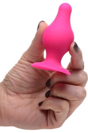 Squeezable Tapered Small Anal Plug - Pink