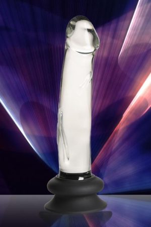 Glass Dildo With Silicone Base - 7.6 Inch