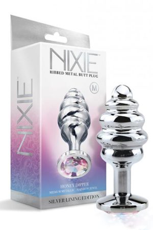 Nixie Honey Dripper Medium Ribbed Stainless Steel Plug