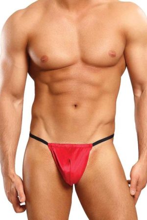 Male Power Posing Strap Satin Lycra Red O/S