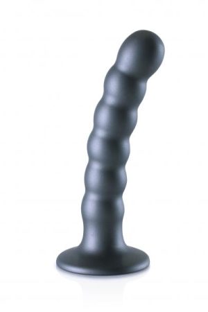 Ouch! Beaded Silicone G-spot Dildo 5 In Gunmetal
