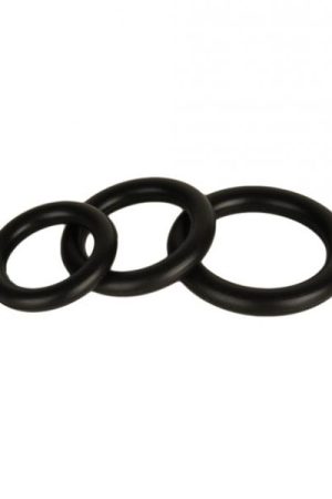 Silicone Stretchy Donut Cock Rings Black 3 Pack