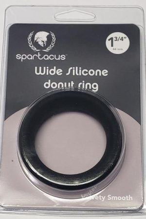 Wide Silicone Donut Ring Black 1.75 "