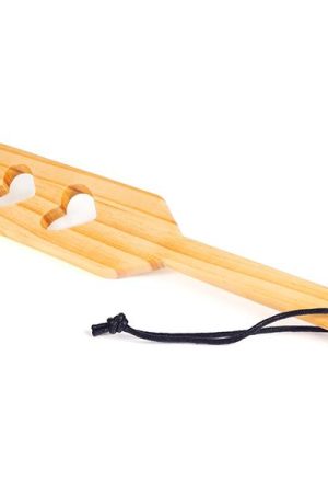Wood Paddle 36cm 2 Cut Out Hearts
