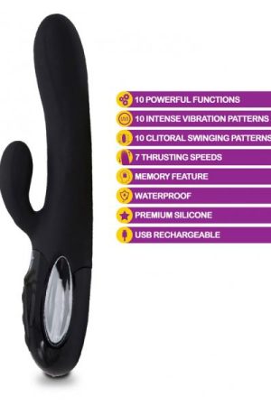 Viben Hypnotic Thrusting Rabbit W/ Clit Stim Black