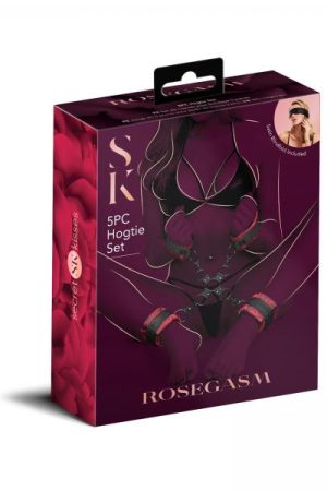Rosegasm 5pc Hog Tie Set W/ Blindfold