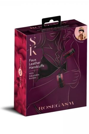Rosegasm Buckle Cuffs W/ Satin Blindfold