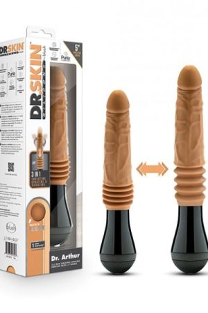 Blush Dr. Skin Silicone Dr. Arthur Thrusting Gyrating Vibrating Dildo - Tan