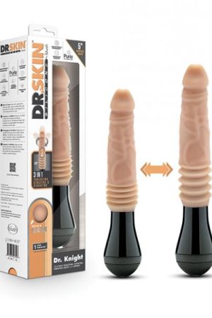 Blush Dr. Skin Silicone Dr. Knight Thrusting Gyrating Vibrating Dildo - Beige