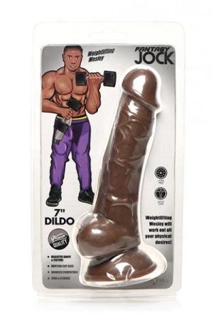 Curve Toys Fantasy Jock Weightlifting Wesley 7" Dildo W/balls - Dark
