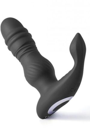 Jaden Thrusting Prostate Massager Vibrating Butt Plug Anal Sex Toy - Black