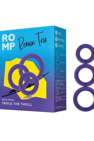 Romp Remix Trio Penis Ring Set Of 3 - Purple