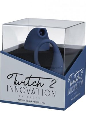 Shots Twitch 2 Vibrator W/remote Control Vibrating Egg - Blue Grey