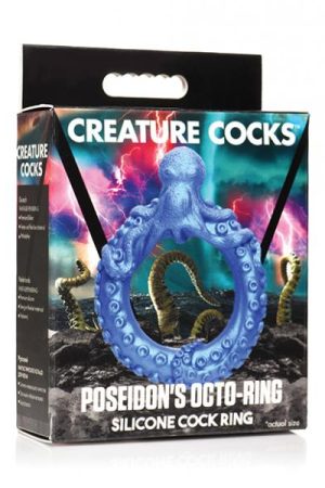 Creature Cocks Poseidon's Octo Silicone Cock Ring - Blue