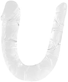 Small Double Dildo Crystal Jelly Realistic Anal Long Dildo Penis With Veins And Glans Adult Sex Toys For Women/Men/Lesbian