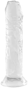 Shkanla Realistic Dildo For Beginners, 5.5 Inch Lifelike Dildo With Strong Suction Cup, Waterproof Real Penis With Half-Foreskin Head, Raised Veins, Sex Toys For Women (Clear)