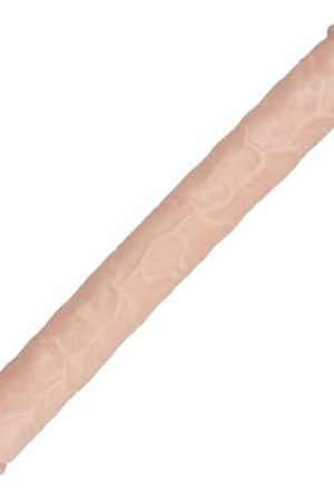 18.1 * 1.7 Inches Double Dildo Crystal Jelly Realistic Anal Long Dildo Penis Soft And Flexible With Veins And Glans Adult Sex Toys For Women/Men/Lesbian Colour Of Light Brown