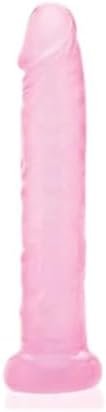 Adam & Eve Jelly Slim Dildo, Pink | 6 Long, 5.5 Insertable, 1 Wide | Realistic And Waterproof Anal Dildo | Compatible With Water Based Lube