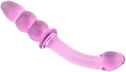Cchw Pink Glass Dildo Pleasure Wand Penis -- Crystal Anal Beads Butt Plug Personal Massager G-Spot Stimulation Adult Sex Toy 1.0 Count