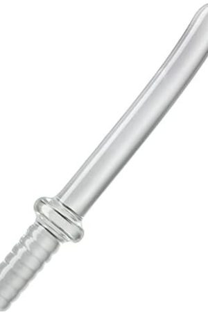 Anal Butt Plug Glass Anal Trainer Samurai Sword Clear Chrystal Pleasure Wand Anal Stimulation Adult Sex Toy For Men Women Couples Masturbation (S)