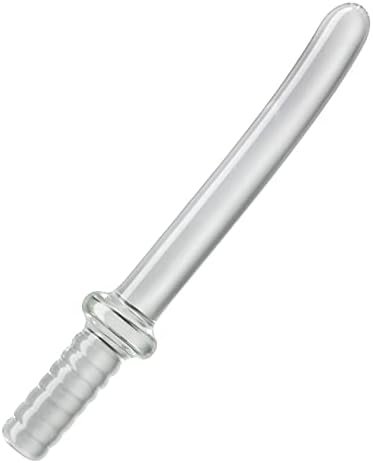 Anal Butt Plug Glass Anal Trainer Samurai Sword Clear Chrystal Pleasure Wand Anal Stimulation Adult Sex Toy For Men Women Couples Masturbation (S)