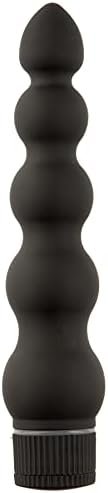 Doc Johnson Black Magic - 7 Inch Ribbed Multi-Speed Vibrator - Abs Plastic With Smooth Velvet Touch Finish - Great For Internal And External Stimulation - Black