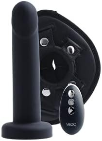 Vedo Strapped Rechargeable Vibrating Strap On Dildo And Harness (Deep Purple) - Image 3