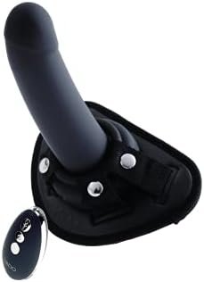 Vedo Strapped Rechargeable Vibrating Strap On Dildo And Harness (Deep Purple)