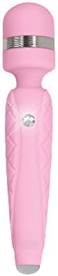 Pure Love Luxurious Wand Massager With Incremental Speed Control, Premium Silicone Material With Swarovski Crystal Button, Quilted Handle, Adult Sex Toy