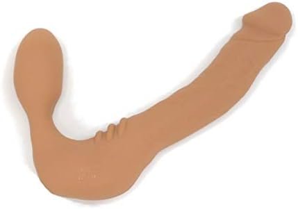 Realdoe ® Slim Silicone Strapless Strap-On, Harness-Free Double Dildo (Without Vibrator) Small Size: 5-1/2" X 1-1/4" In Cocoa Tan - Image 2