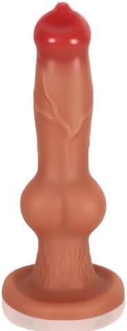 4.9 Inch Realistic Mini Animal Dog Dildo, Silicone Slim Knotted Dildo Fantasy Small Anal Plug Dog Penis With Suction Cup, Soft Knot Wolf Dildos For Beginner Vaginal G-Spot Anal Play Adult Sex Toy