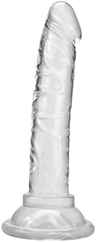 Fst Realistic Transparent Dildo Mini Penis For Beginner Withe Strong Suction Cup Vaginal G-Spot Soft Masturbation Penis Prostate Stimulation Anal Plug For Male Female Couple Adult Toy