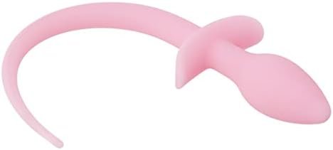 Adult Sm Sex Toy Silicone Soft Anal Plug Tail Vestibular Masturbator Male Uminous Anal Plug (Pink)