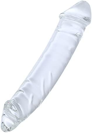 Aptitan 10.2" Large Clear Double Ended Glass Dildo Double Side Crystal Penis G-Spot Stimulator Female Masturbator