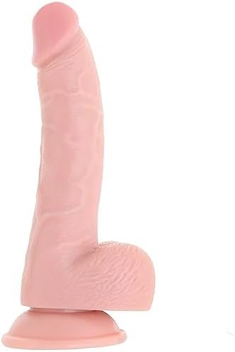 Realrock Curved 7 Inch Ballsy Dildo In White