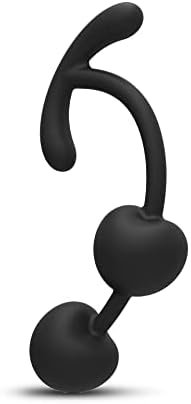 Butt Plug With Silicone Anal Bead Anal Sex Toys With Safe Pull Ring In Black,Graduated Design Silicone Anal For Adult Men Women（M03