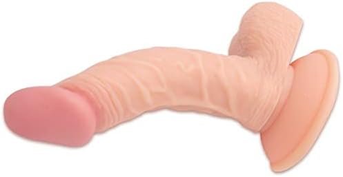 Realistic 7.5" Curved Suction Cup Dildo Veined Shaft And Lifelike Testicles - Image 3