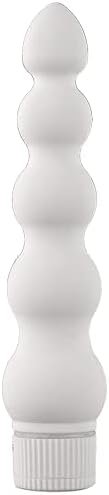 Doc Johnson White Nights - 7 Inch Ribbed Multi-Speed Vibrator - Abs Plastic With Smooth Velvet Touch Finish - Great For Internal And External Stimulation - White