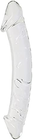 Aptitan 11.8" Large Clear Double Ended Glass Dildo Double Side Crystal Penis G-Spot Stimulator Female Masturbator